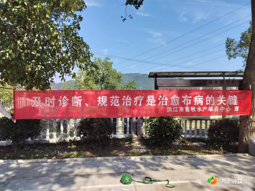 悬挂宣传横幅10余次,提高了养殖场户对布病防控知识和个人防护能力